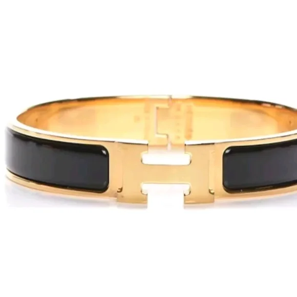 HERMES Clic H Black 17cm Gold Plated ❤️ - Picture 3 of 4